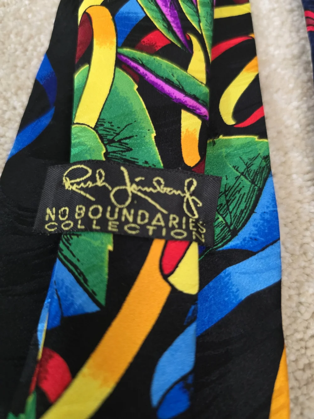 Rush Limbaugh Men's Silk Necktie - Vibrant Abstract Floral Pattern